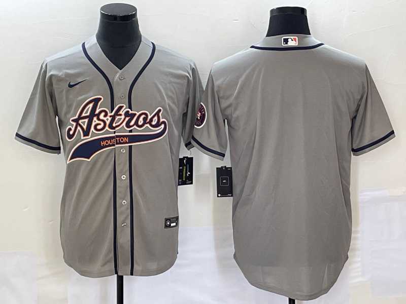 Mens Houston Astros Blank Grey Cool Base Stitched Baseball Jersey